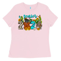 Bubblegum Pink senior 2024 cow Ladies Tee - Zillion Design Studio