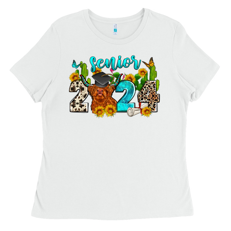 Senior 2024 Cow Ladies Tee by Zillion Design Studio | Teevron