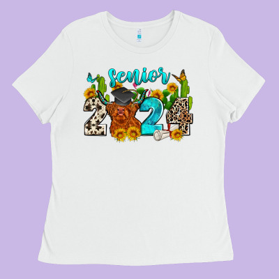 Senior 2024 Cow Ladies Tee Designed By Zillion Design Studio