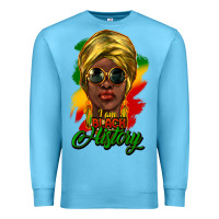 Ocean Blue i am black history Premium Sweatshirt - NancyCooperArtShop