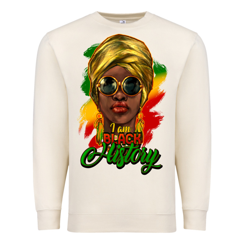 I Am Black History Premium Sweatshirt by NancyCooperArtShop | Teevron