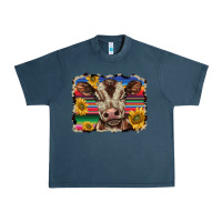 Midnight Navy western background baby calf Urban Heavy Tee - BarkalooDesign