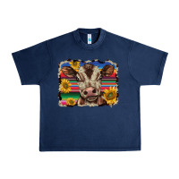 Navy western background baby calf Urban Heavy Tee - BarkalooDesign