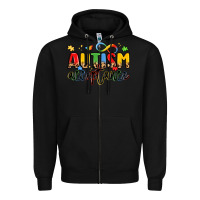 Black autism acceptance Zipper Hoodie - LillyAllenDesigns