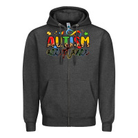 Charcoal Heather autism acceptance Zipper Hoodie - LillyAllenDesigns