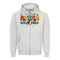 Dove Grey autism acceptance Zipper Hoodie - LillyAllenDesigns