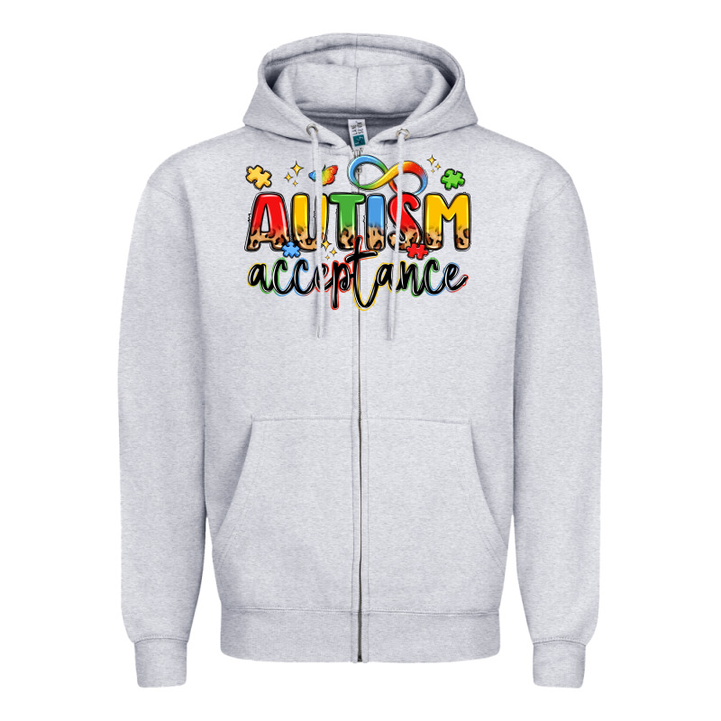 Autism Acceptance Zipper Hoodie by LillyAllenDesigns | Teevron