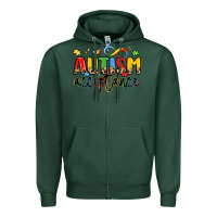 Sports Green autism acceptance Zipper Hoodie - LillyAllenDesigns