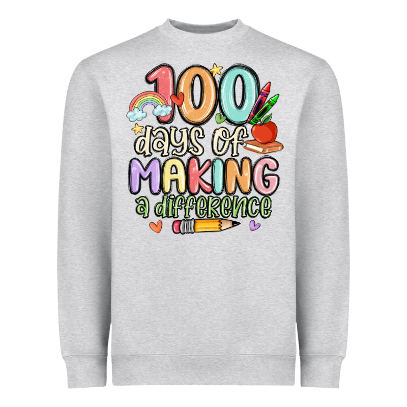 100 Days Of Making A Difference Heavyweight Sweatshirt by MaliasSmallBusiness | Teevron