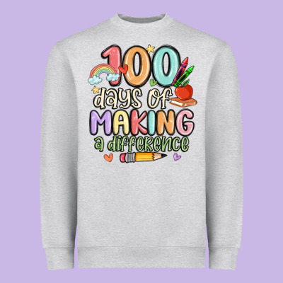 100 Days Of Making A Difference Heavyweight Sweatshirt Designed By Maliassmallbusiness