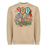 Mushroom 100 days of making a difference Heavyweight Sweatshirt - MaliasSmallBusiness