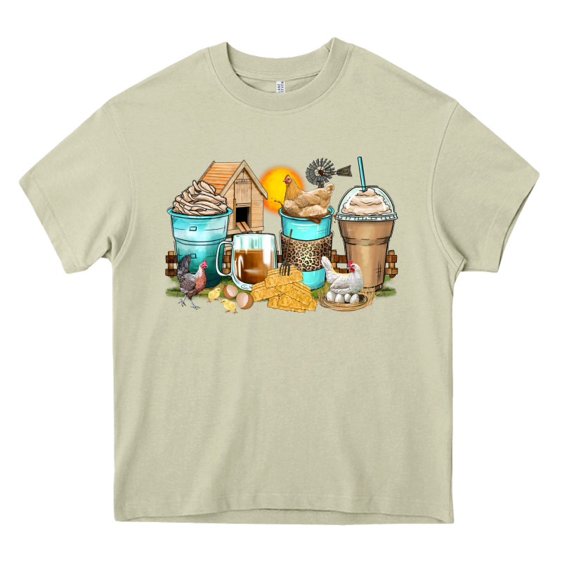 Chicken Coffee Cups Heavy Core Tee by Zillion Design Studio | Teevron