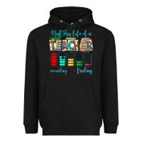 Black battery life of a teacher monday friday Heavyweight Hoodie - NancyCooperArtShop