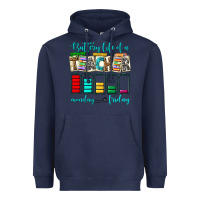 Navy battery life of a teacher monday friday Heavyweight Hoodie - NancyCooperArtShop