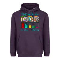 Plum battery life of a teacher monday friday Heavyweight Hoodie - NancyCooperArtShop