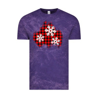Cloud Purple Christmas snowflakes patch Vintage Tee - AdoDesignShop