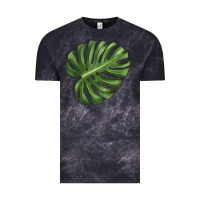 Cloud Black Monstera Leaf Vintage Tee - LillyAllenDesigns