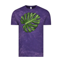 Cloud Purple Monstera Leaf Vintage Tee - LillyAllenDesigns
