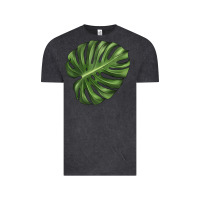 Vintage Black Monstera Leaf Vintage Tee - LillyAllenDesigns