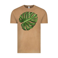 Vintage Camel Monstera Leaf Vintage Tee - LillyAllenDesigns