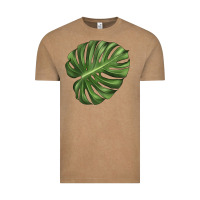 Vintage Coffee Monstera Leaf Vintage Tee - LillyAllenDesigns