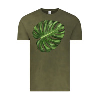 Vintage Olive Monstera Leaf Vintage Tee - LillyAllenDesigns