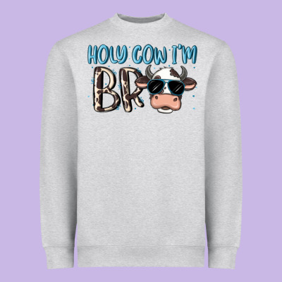 Holy Cow I'm Bro Heavyweight Sweatshirt Designed By Maliassmallbusiness