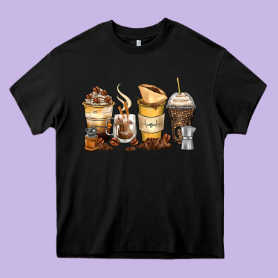 Coffee Cups Heavy Core Tee Designed By Zillion Design Studio