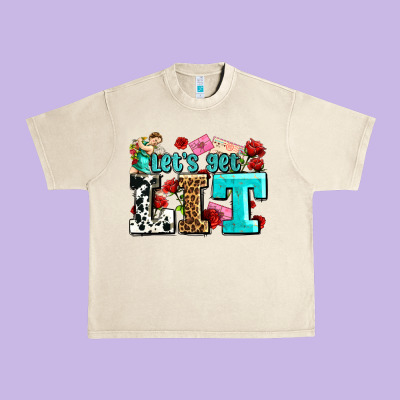 Valentines Day Lets Get Lit Urban Heavy Tee Designed By Adodesignshop
