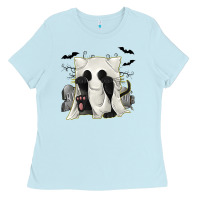 Baby Blue Ghost Cat Ladies Tee - texasbilliewilder