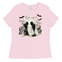 Bubblegum Pink Ghost Cat Ladies Tee - texasbilliewilder