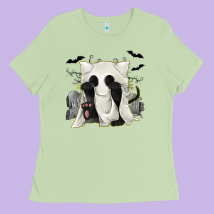 Ghost Cat Ladies Tee Designed By Texasbilliewilder