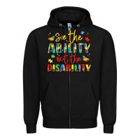 Black see the ability not the disability Zipper Hoodie - LillyAllenDesigns