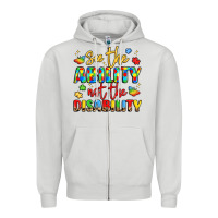 Dove Grey see the ability not the disability Zipper Hoodie - LillyAllenDesigns