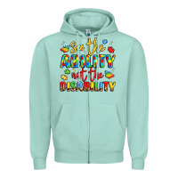 Seafoam see the ability not the disability Zipper Hoodie - LillyAllenDesigns