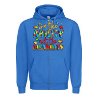 True Royal see the ability not the disability Zipper Hoodie - LillyAllenDesigns