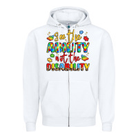 White see the ability not the disability Zipper Hoodie - LillyAllenDesigns
