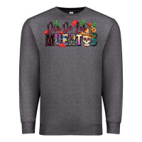 Charcoal Heather Dia De Los Muertos Premium Sweatshirt - texasbilliewilder