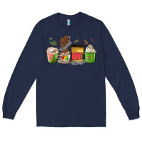 Navy juneteenth coffee cups Long Sleeve Tee - MaliasSmallBusiness