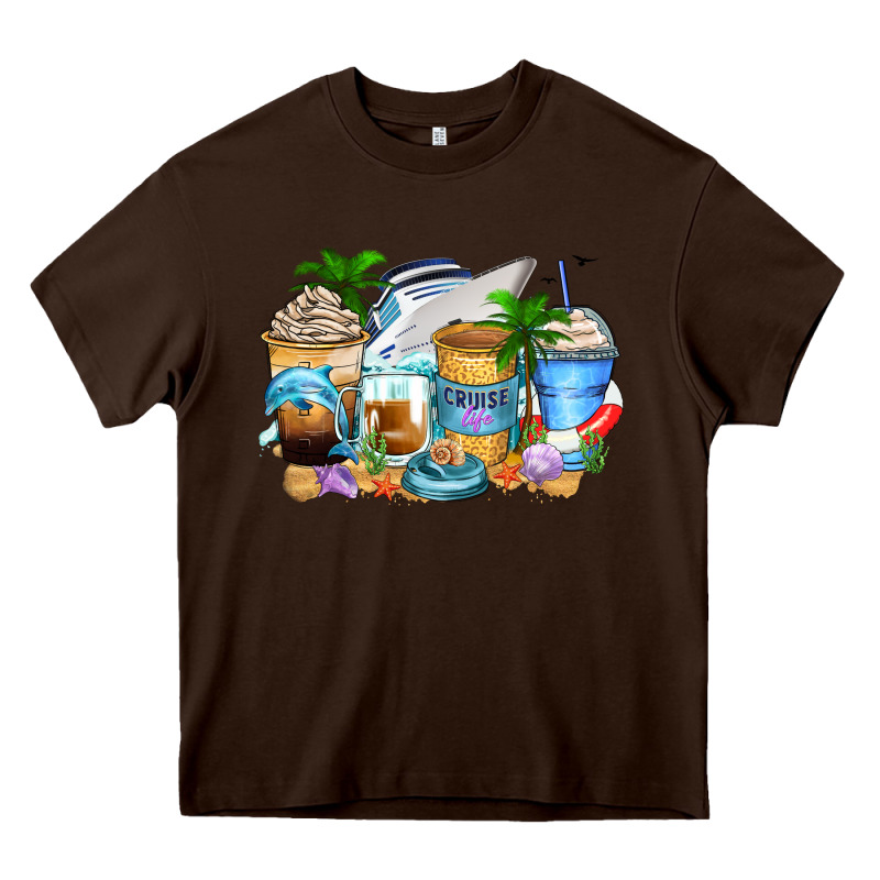 Cruise Life Coffee Cups Heavy Core Tee by Zillion Design Studio | Teevron