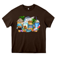 Chocolate Brown cruise life coffee cups Heavy Core Tee - Zillion Design Studio