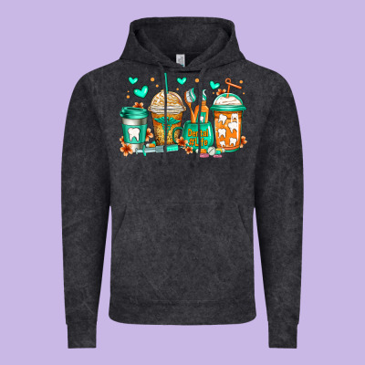 Dental Life Coffee Cups Vintage Hoodie Designed By Jasminsmagicworld