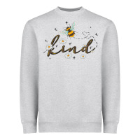 Heather Grey bee kind Heavyweight Sweatshirt - MaliasSmallBusiness