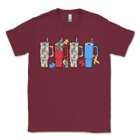 Burgundy autism Classic Tee - MaliasSmallBusiness