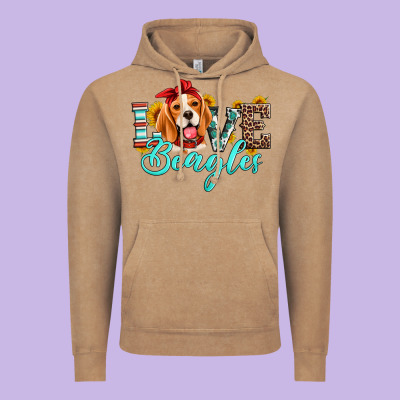 Love Beagles Vintage Hoodie Designed By Artiststas