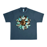 Midnight Navy sunflower Urban Heavy Tee - BarkalooDesign