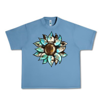 Pebble Blue sunflower Urban Heavy Tee - BarkalooDesign