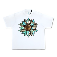 White sunflower Urban Heavy Tee - BarkalooDesign