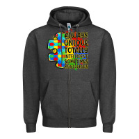 Charcoal Heather always unique totally intelligent sometimes myster Zipper Hoodie - LillyAllenDesigns