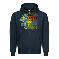 Navy always unique totally intelligent sometimes myster Zipper Hoodie - LillyAllenDesigns